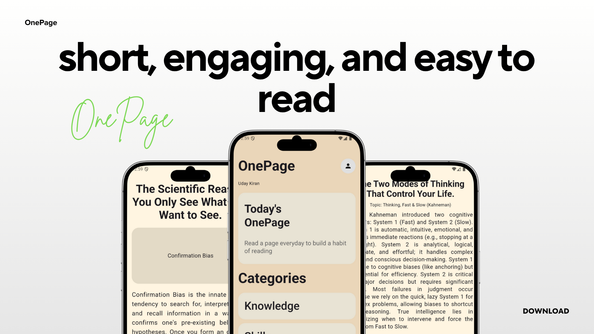 OnePage banner